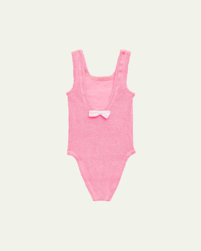 Girl's Alva One Piece Swimsuit W/ Bow, One Size